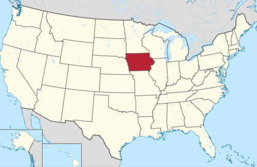 map of the United States with Iowa highlighted for Gasparian Spivey Immigration