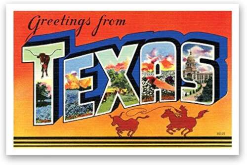 image of vintage Texas postcard