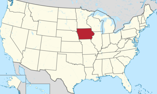 map of the United States with Iowa highlighted for Gasparian Spivey Immigration