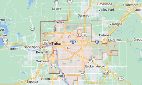 map of Tulsa, Oklahoma