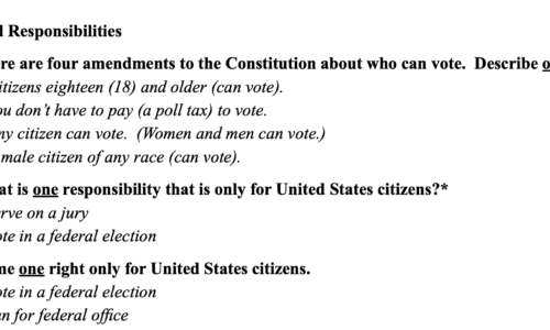 screen shot of naturalization test questions for Gasparian Spivey Immigration